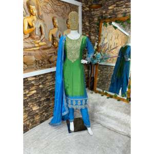 Hermosa ropa de fiesta para mujer Top Bottom Dupatta Set - Product Image 5