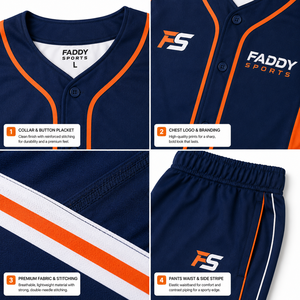 High Quality Custom Sublimation Baseball Uniform Set Full <b>Button</b> Jersey and Pants Breathable Team Sportswear for Men and Youth - Product Image 4