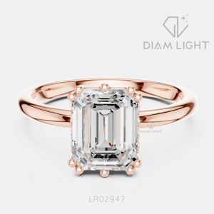 Bague de fiançailles en or blanc 14 carats avec diamant de laboratoire taille émeraude 2,08 carats, couleur F+, clarté VS+, certifiée IGI, idéale pour un cadeau - Product Image 3