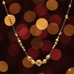 Mangalsutra de Oro Antiguo de 22K con Sello BIS - Collar Tradicional Hecho a Mano con Cuentas Negras en Oro Amarillo 916 - Product Image 2