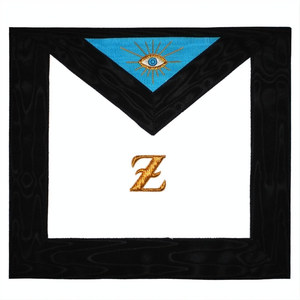 Delantal de Rito Escocés de 4.º Grado AASR, piel de cordero blanca, ribete negro, monograma MB, bordado a mano, artesanía simbólica, regalia ritual - Product Image 1