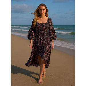 Vestido de Verano, Estilo Elegante, Casual y Chic, Cómodo para el Día a Día, Hermoso Vestido de Algodón para Mujer, Suave y Transpirable - Product Image 2
