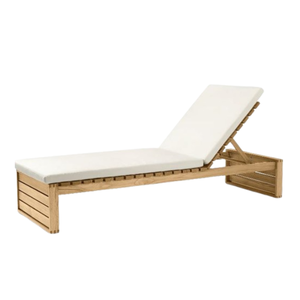 Tumbonas de madera de teca maciza de diseño japonés moderno Sunbed Sunrise para piscina, Playa y uso de Villa, muebles de Java Central - Product Image 1