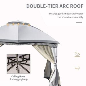 Gazebo da Esterno Grigio 3,6m x 3m - Product Image 4