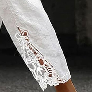 Women <b>Linen</b> Summer Trousers Loose Casual <b>Pants</b> For Sale Women High Rise Straight Leg Summer Trousers Minimalist Fashion <b>Pants</b> - Product Image 4