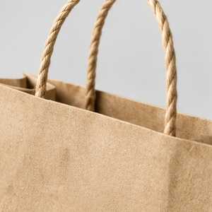 Bolsa de Papel Kraft Reutilizable Ecológica con Fondo Cuadrado y Asas de Cuerda, Impresa Personalizada, para Restaurantes, Tiendas de Comestibles y Comida para Llevar - Product Image 6