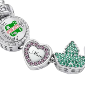   Pulsera con Dijes para Mujer, Elegante, en Rosa, Verde y Dorado, Joyería de Moda, Accesorio Elegante para la Muñeca - Product Image 4
