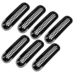 7pcs Black Front Insert Decorative Mesh Plate Cover for 2007-2018 Jeep Wrangler JK JKU 3.6L V6 - Product Image 3