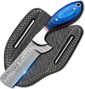 Couteau de camping utilitaire Cowboy Bull Cutter, fait main, à lame fixe en acier Damas pleine longueur, qualité industrielle, pour la chasse - Product Image 2