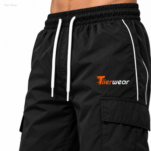 Pantalones Deportivos para Hombre, Resistentes al Viento, con Cordón Ajustable, Cintura Elástica, Estilo Cargo, con Franjas Laterales, Ajuste Casual, de Nailon - Product Image 6