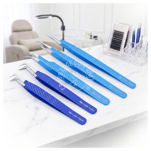 45 90 Degree Volume Stainless Steel Fiber Tip Eyelash Tweezer Boot Volume Fan Tweezers Lash Technician <b>Tools</b> Eyelash Tweezer - Product Image 1