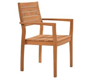 Modern Solid Teak Wood <b>Stackable</b> Armchair Natural Color <b>Outdoor</b> Dining <b>Chair</b> for Hotel Restaurant Patio - Product Image 3