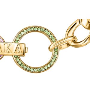 Pulsera de Cadena Dorada con Diseño de Círculo y Cierre de Color, Elegante Accesorio de Joyería de Moda para Mujeres y Niñas, Regalo para Fiestas - Product Image 2