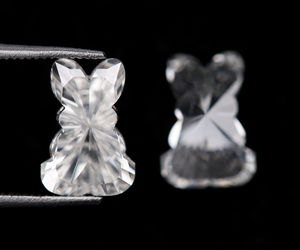 Par de diamantes cultivados en laboratorio de alta calidad, 3.45 CT, CVD/HPHT, corte conejillo personalizado, VVS-VS, perforados con láser, sueltos, para joyería. - Product Image 1