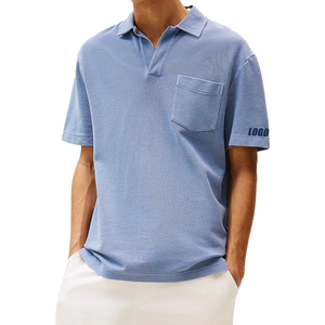 Polo de Corte Holgado para Hombre, Teñido Personalizado, Estilo Vintage, Informal, Suave y Cómodo, Algodón Premium, Marca Privada - Product Image 1