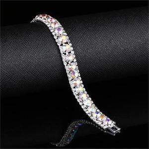AMBER JEWELS Bracelet Tennis Unisexe de Luxe en Or Massif 18K et Plaqué Or 10K, Sertissage Griffe de Cristal Rouge et Strass, Certifié IGI - Product Image 2