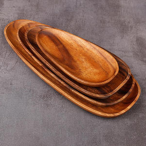Bandeja de madera de acacia con forma de semilla de papaya para té, pan, desayuno, café, tazas y semillas - Product Image 1