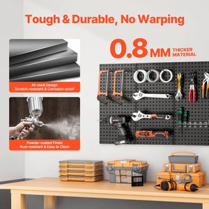 3ชิ้นแผงโลหะ pegboard 24 "X12" จัดผนังสำหรับจัดเก็บเครื่องมือโรงรถ - Product Image 3