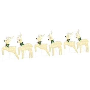 6 Piezas de Figuras y Juguetes Navideños de Reno con Luces LED y Tela Dorada - Product Image 2