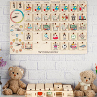 Tableau de tâches quotidiennes en bois pour enfants : liste de routines intelligentes