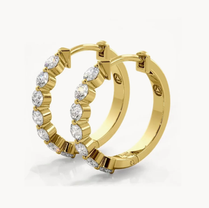 <b>Hoops</b> Earrings Diamond Earrings Gold and <b>Silver</b> Earrings Natural and Lab Grown Diamonds Earrings <b>Hoops</b> Fine Jewelry for Women - Product Image 3