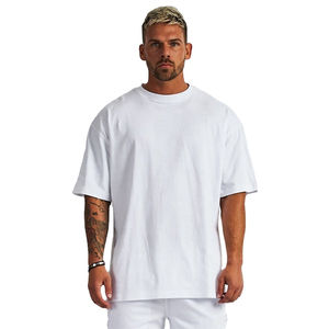 T-shirts personnalisés à manches courtes, décontractés, amples, surdimensionnés, longs, pour hommes, de haute qualité, 100% coton, écologiques, respirants, couleur unie - Product Image 1