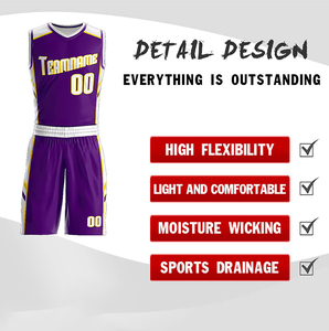 Conjunto de Uniforme de Baloncesto para Hombre, Talla Regular, Personalizado por Sublimación, Jersey de Baloncesto de Secado Rápido, Ropa Deportiva para Entrenamiento en Equipo - Product Image 3