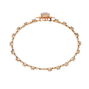 Pulsera Unisex de Cadena con Baño de Oro de 18K y Piedra Natural, Diseño Floral con Corte Esmeralda y Engaste de Garra, Joyería Clásica para Boda AMBER JEWELS - Product Image 3