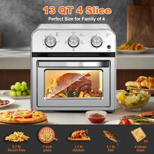 Horno Tostador y Freidora de Aire Multifuncional de 13QT Tamaño Familiar con Circulación de Aire Caliente y Cocción Saludable Sin Aceite - Product Image 4