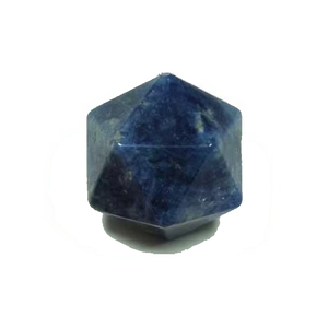 Cubo de whisky de piedra natural de sodalita de alta calidad tallado en forma de icosaedro, piedra de cristal curativa de reiki, piedra preciosa. - Product Image 2