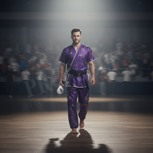 Uniforme de Tai Chi Kung Fu de Alta Calidad, Conjunto de Top de Manga Corta y Pantalones Bordados a Mano, Uniforme de Artes Marciales Karate - Product Image 3