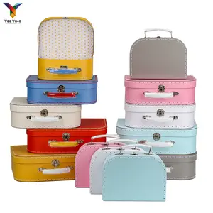 Wholesale New Born Baby Gift Box Printed Paper Suitcase Cardboard Wedding Gift Box With Handle