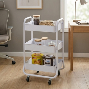 Carro de herramientas de utilidad rodante de metal resistente de 3 niveles al por mayor - Product Image 3