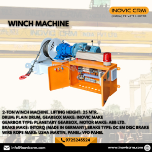 INOVIC CRM - Máquina de Cabrestante Eléctrico de Servicio Pesado de 1 a 3 Toneladas con Cable de Acero |   Equipo Industrial Amarillo para Elevación y Tracción OEM - Product Image 1