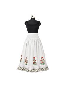 Falda Larga de Algodón al por Mayor con Cintura Elástica Fruncida y Volantes, Estampado Floral Bohemio, Estilo Jaipur, para Verano - Product Image 1