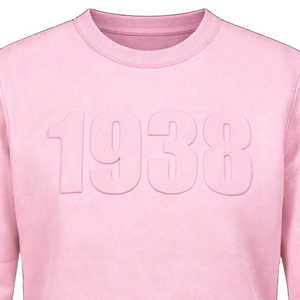 Sudadera con cuello redondo en relieve de 1938 para mujer, de algodón y forro polar, manga larga, estilo casual urbano, venta al por mayor OEM - Product Image 5