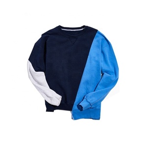Factory Direct Homme High Street Genser Fashionable Troja Color Block Custom Print Geansai Asymmetrical Hem Oversized Sweatshirt - Product Image 6