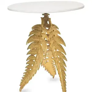 Mesa Auxiliar de Metal con Acabado de Latón Antiguo y Tapa Negra, Mesa Redonda Moderna para Sala de Estar, Dormitorio y Muebles de Hotel - Product Image 6