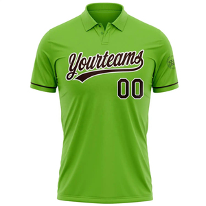 Polos de Golf Personalizados Color Verde de Secado Rápido para Adultos, Sublimación con Nombre y Número, Diseño de Logotipo Personalizado Impreso en Negro, Camisetas Transpirables - Product Image 3