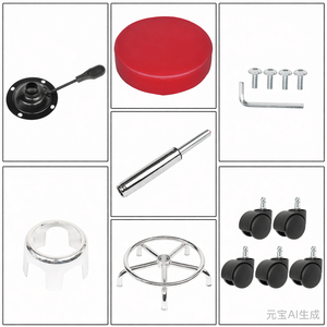 Sgabello Professionale da Salone con Certificazione SGS, Sollevamento a Gas, Capacità 150kg, Schiuma Modellata Spessa 8cm, Seduta in Semi Pelle PU, Base a Ragno - Product Image 4