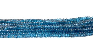Cuentas facetadas de topacio azul de Londres AAA+ de 4 mm, cuentas de topacio recubiertas de 13 pulgadas, cuentas de topacio azul de Londres - Product Image 3