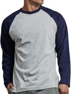 Personnalisé Propre Logo Hommes de Haute Qualité Coton Polyester Imprimé à Manches Longues Raglan T-Shirt OEM Personnalisé - Product Image 4
