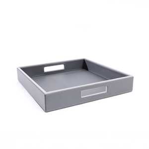 Plateau de service rectangulaire en similicuir exclusif, finition décorative moderne, écologique, passe au lave-vaisselle, plateau de repas - Product Image 1