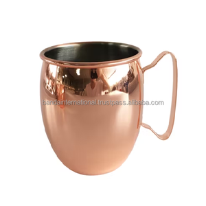 Mug à boire en cuivre de qualité supérieure avec poignée et finition polie pour la consommation et l'utilisation en cuisine, mug en cuivre anti-fuite - Product Image 1