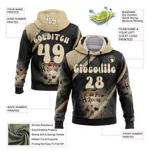 Sudadera con Capucha Personalizada de Halloween para Hombre, con Nombre y Número, Diseño de Fantasma, Estampado por Sublimación, Ropa Casual de Otoño, Corte Regular - Product Image 2