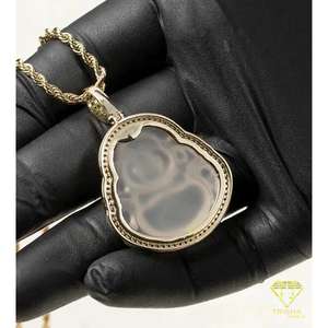 Colgante Premium de Buda Sonriente con Diamante Cultivado en Laboratorio VVS y Plata de Ley 925, Joyería Hip Hop - Product Image 2