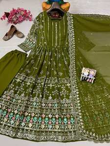 Vente chaude Party Wear Look Faux Georgette Avec Broderie Lourde Sequin Robe De Travail Avec Dupatta Indien Ethnique Porter Robe De Mariée - Product Image 6