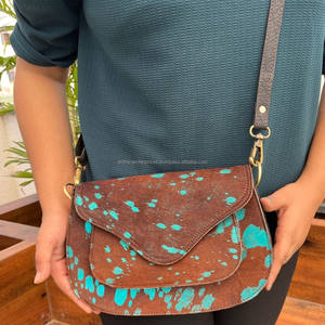 Bolso de cuero de piel metálica recién llegado, bandolera, gitana, Bohemia, cuero Real, Vintage, hecho a mano, estilo occidental, multiusos, bandolera - Product Image 2