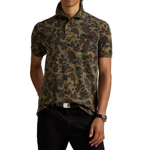 เสื้อเชิ้ตตาข่ายลายพรางสำหรับผู้ชาย OEM ODM แบรนด์ส่วนตัว ปักลาย Big Bony โลโก้สั่งทำ ระบายอากาศได้ดี ถักทอ แขนสั้น สไตล์ลำลอง คลาสสิก - Product Image 2