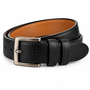Cinturón Casual Ajustable de Cuero Vacuno Premium con Hebilla de Aleación de 3.8cm, Diseño Sólido, Longitud Personalizable para Hombres y Mujeres - Product Image 2